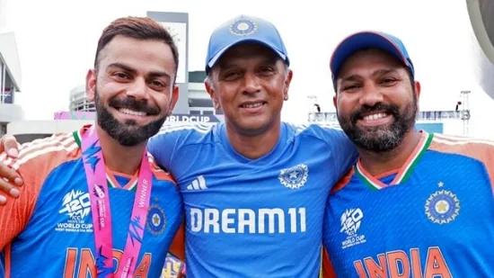 Rahul Dravid Joins India Training Session, Reunites with Rohit Sharma and Virat Kohli after Leaving Side