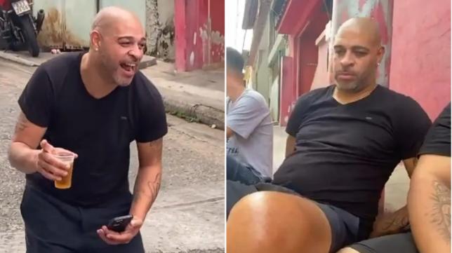 Football legend, 42, looks completely different as he enjoys a beer barefoot in the street