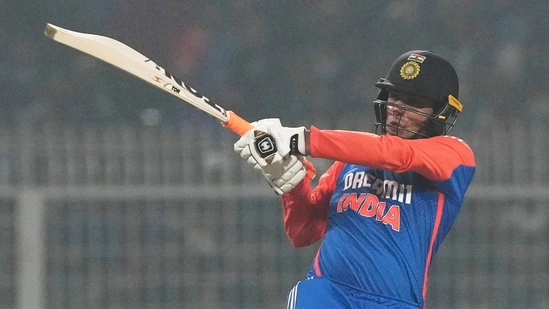 Yuvraj Singh playfully taps Abhishek Sharma after hitting 8 sixes in a 20-ball fifty against England